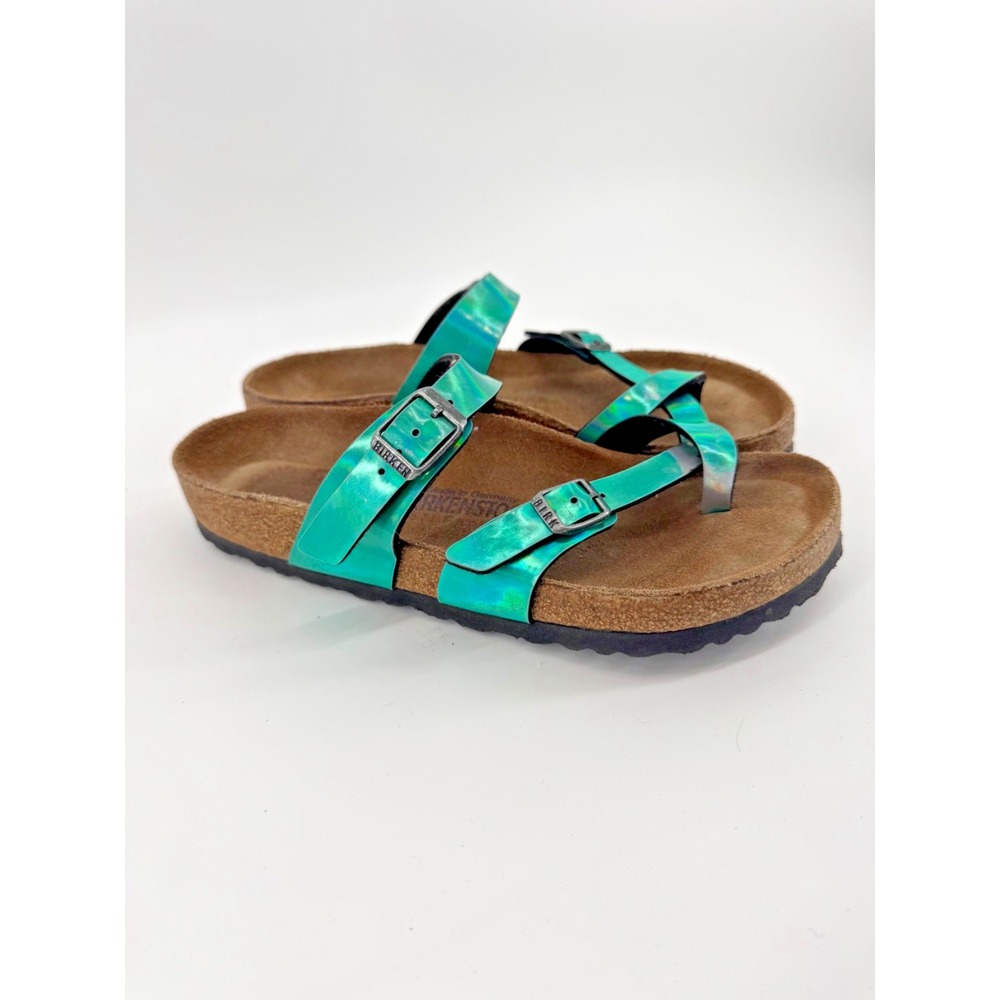 Birkenstock Yao Holographic Green Metallic Sandal EU 38 mermaid core Y2K coastal